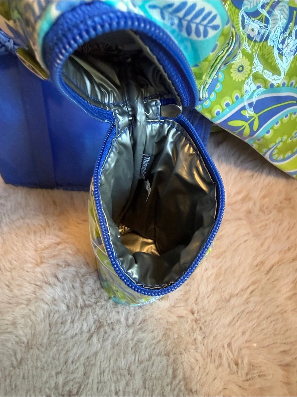 Green & Blue Paisley Kids Crossbody Bag with Matching Pouch